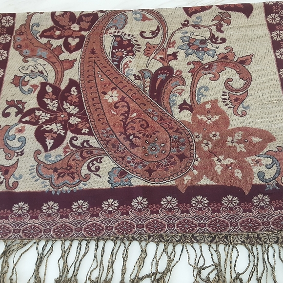 NWOT NEPAL GENUINE 100% PASHMINA (CASHMERE) REVERISBLE WRAP - Picture 8 of 10